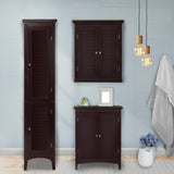 Teamson Home Glancy 15-in x 63-in x 13-in Dark Espresso Freestanding Linen Cabinet