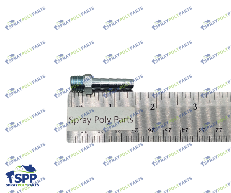GRACO 116746 Plated Barbed Hose Fitting, 1/8-27 NPT x 1/4 in Hose ID
