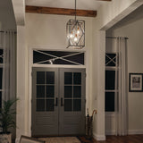 Kichler Solander 3-Light Olde Bronze Traditional Clear Glass Geometric Medium Hanging Pendant Light