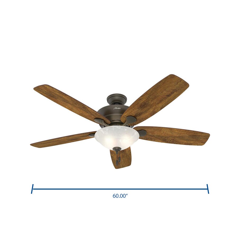 Hunter Regalia II 60-in New Bronze LED Indoor Ceiling Fan (5-Blade)