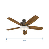 Hunter Regalia II 60-in New Bronze LED Indoor Ceiling Fan (5-Blade)
