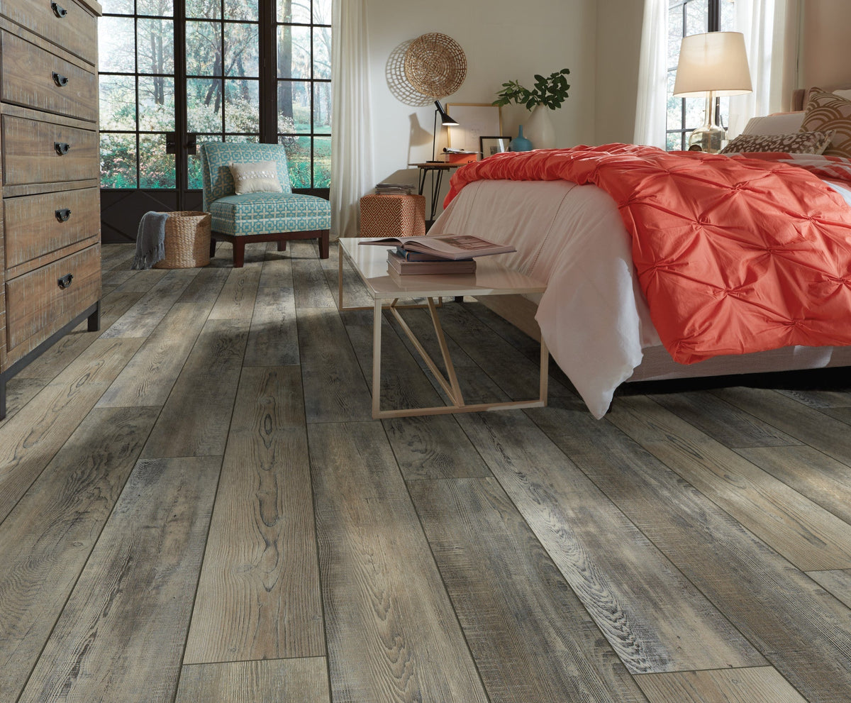 Shaw (Sample) Parallax HD Plus Timeless Gray Wood Look 20-mil Waterproof Interlocking or Glue Down Luxury Vinyl Plank