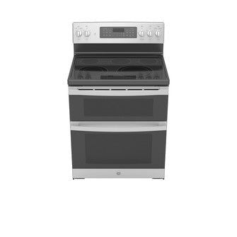 GE 30 in. 6.6 cu. ft. Double Oven Electric Range with Steam-Cleaning Convection Oven in Stainless Steel