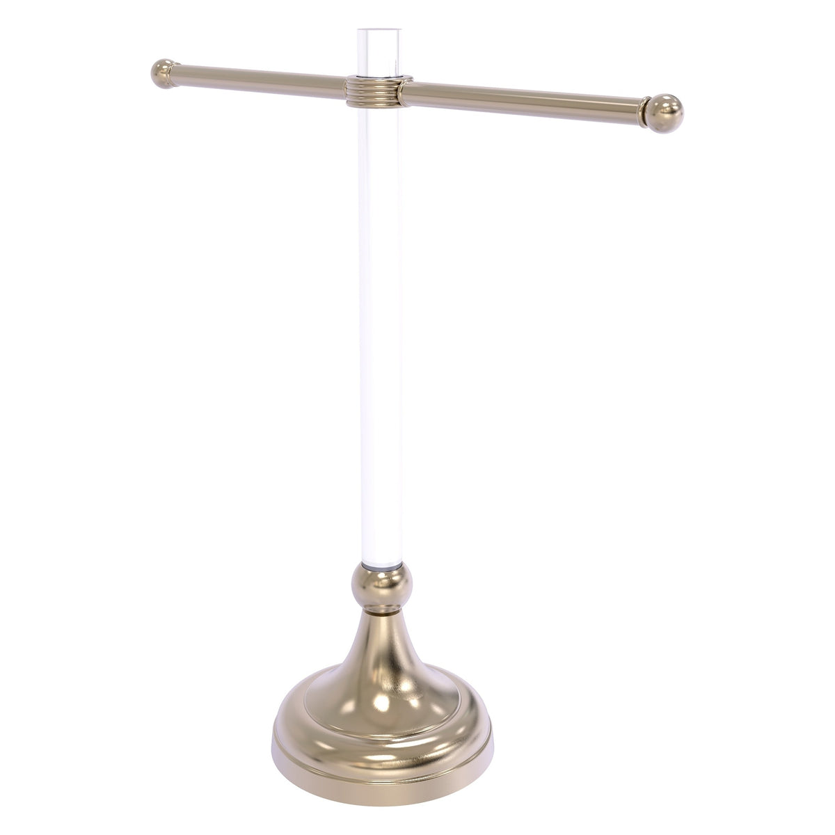 Allied Brass Pacific Grove Collection Free Standing Guest Towel Stand with Groovy Accents in Antique Pewter