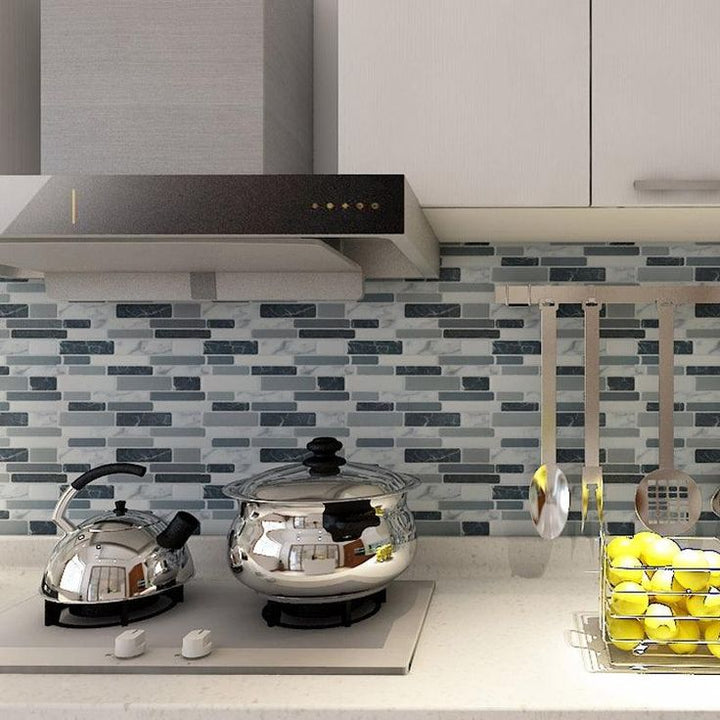 Art3d Marble Gray 12 in. x 12 in. Peel and Stick Wall Tile Backsplash (6-Pack)