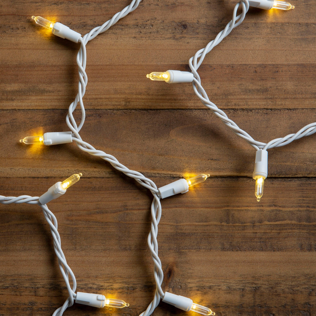 GE StayBright 100-Count 24.7-ft Warm White LED Plug-In Christmas String Lights, White Wire