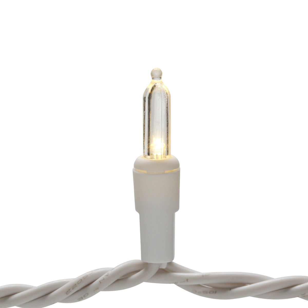 GE StayBright 100-Count 24.7-ft Warm White LED Plug-In Christmas String Lights, White Wire
