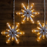 GE Color Choice 96-Count Multi-function Color-Changing Mini LED Plug-In Christmas Icicle Lights (Snowflake, 8-Count, 7-ft)