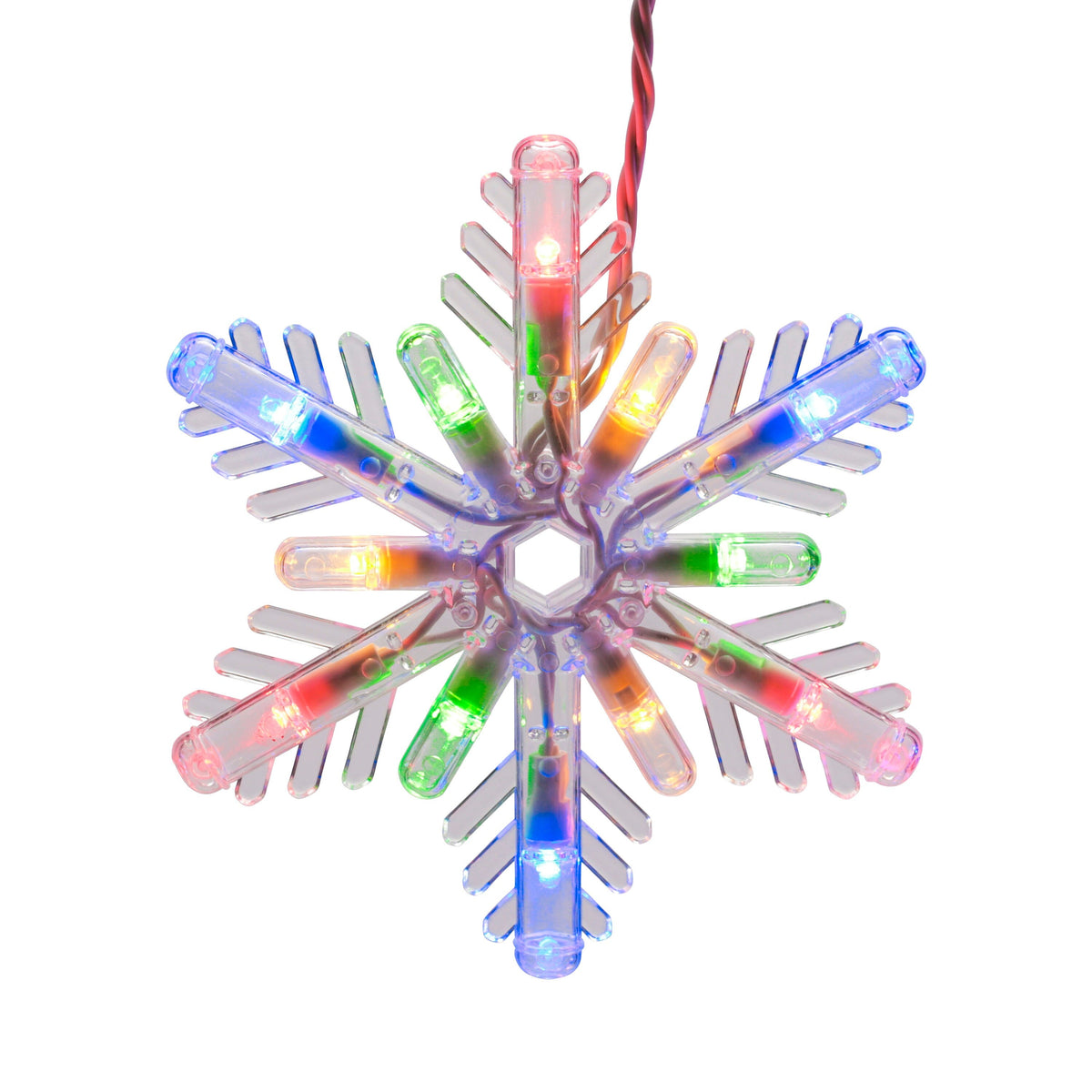 GE Color Choice 96-Count Multi-function Color-Changing Mini LED Plug-In Christmas Icicle Lights (Snowflake, 8-Count, 7-ft)