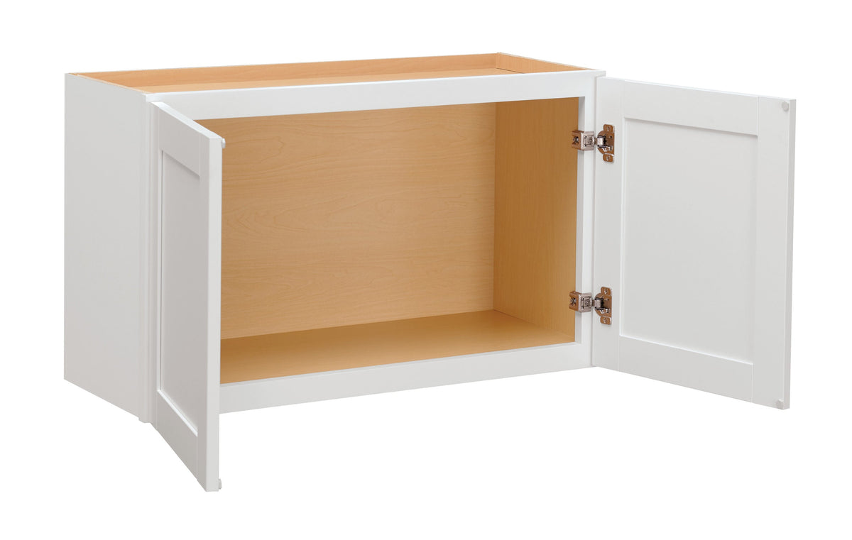 Diamond NOW Arcadia 30-in W x 18-in H x 12-in D White Wall Fully Assembled Cabinet (Recessed Panel Shaker Door Style)