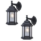 Project Source 2-Pack 11.81-in H Black Medium Base (E-26) Outdoor Wall Light