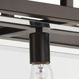 Progress Lighting Glayse 5-Light Antique Bronze Modern/Contemporary Clear Glass Linear Large Hanging Kitchen Island Light