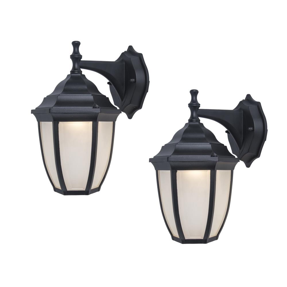 Project Source 2-Pack 11.41-in H Black LED Outdoor Wall Light