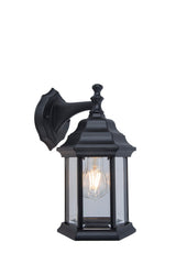 Project Source Henfield 11.81-in H Matte Black Outdoor Wall Lantern, Medium Base (E-26)