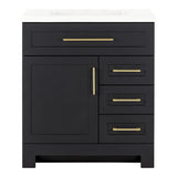 Style Selections Cauley 30-in Black Single Sink Bathroom Vanity with White Cultured Marble Top