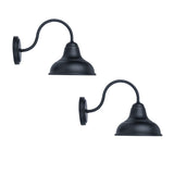 Project Source Barn Light 2-Pack 9.45-in H Matte Black Hardwired Outdoor Wall Light, Medium Base (E-26)
