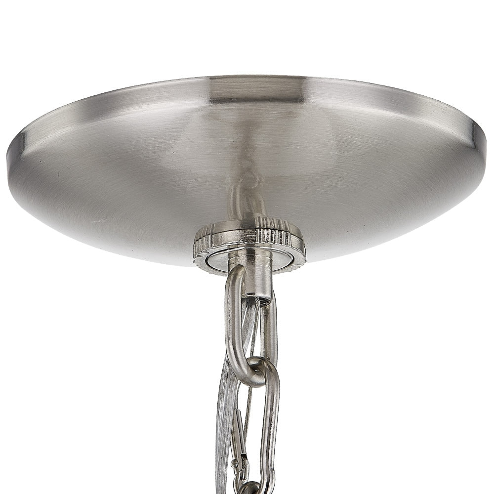 Project Source Fallsbrook 3-Light Brushed Nickel Traditional Chandelier with Etched Glass