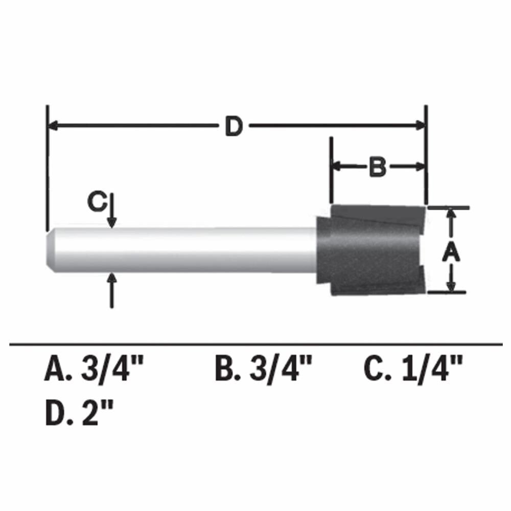 Bosch 3/4-in Carbide-Tipped Hinge Mortising Router Bit, 1/4-in Shank