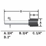 Bosch 3/4-in Carbide-Tipped Hinge Mortising Router Bit, 1/4-in Shank