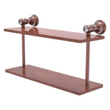Allied Brass Carolina Crystal Antique Copper 2-Tier Brass Wall Mount Bathroom Shelf, 16 x 9.2 x 5 in