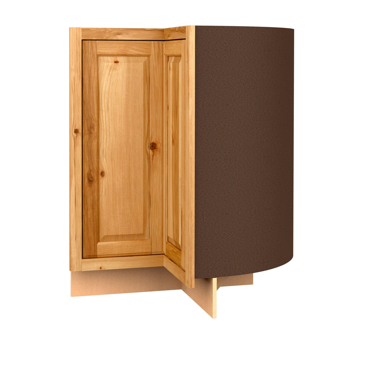 Diamond NOW Denver 36-in W x 35-in H x 23.75-in D Natural Rustic Hickory Lazy Susan Corner Base Fully Assembled Cabinet (Raised Panel Square Style)