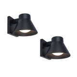 Project Source 2-Pack 4.76-in H Matte Black Dark Sky Integrated LED Outdoor Wall Light