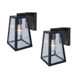 Project Source 2-Pack 8.5-in H Matte Black Outdoor Wall Lantern, Medium Base (E-26)