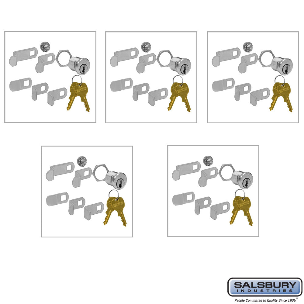Universal Locks for 4B+ Mailbox Doors - 5 Pack with 2 Keys Each