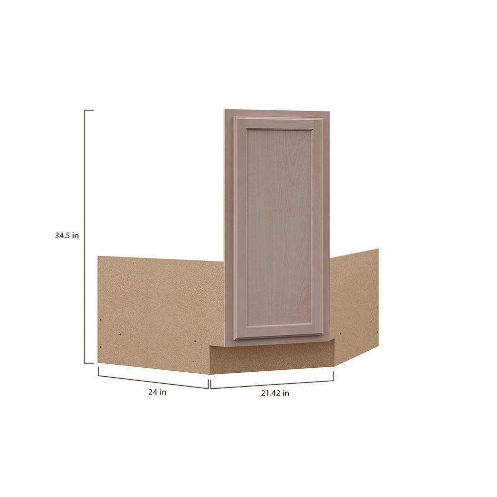 Hampton Partially Assembled 36x34.5x24 in. Corner Sink Base Kitchen Cabinet in Unfinished Beech - Super Arbor