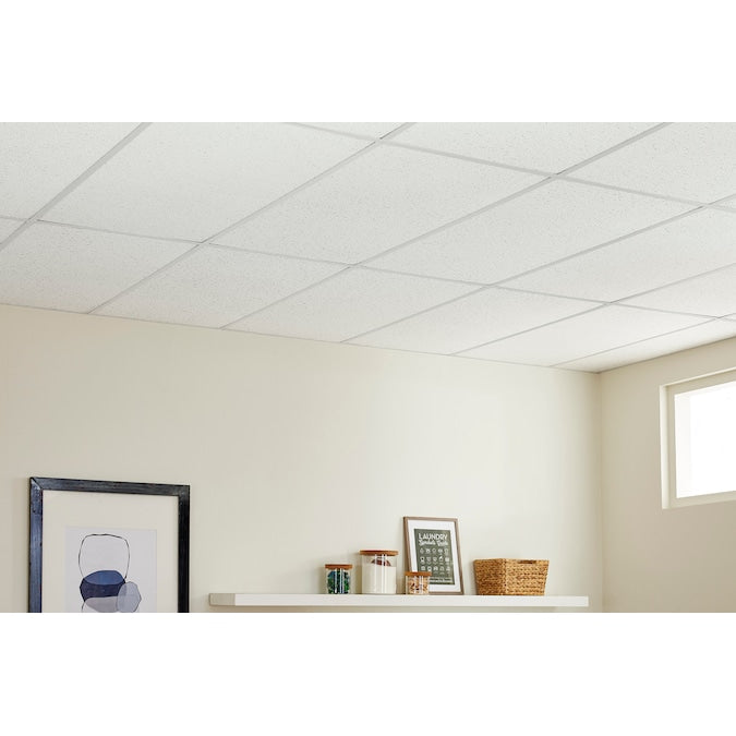 Armstrong Ceilings 4-ft x 2-ft Textured Contractor White Mineral Fiber Drop Ceiling Tile (10-Pack, 80-sq ft / Case)
