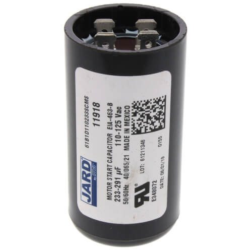 Jard 11918 capacitor - front view (Type: Capacitor; Voltage: 110/125V)