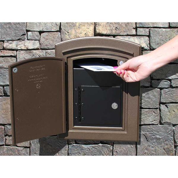 Cast Aluminum Black Column Mount Locking Mailbox - Super Arbor