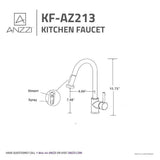 ANZZI Tycho Brushed Nickel 1-Handle Deck-Mount Pull-Out Kitchen Faucet, 15.75-in Height