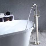 40 in. H x 11 in. W Single-Handle Claw Foot Tub Faucet with Hand Shower in Brushed Nickel