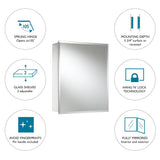 Jacuzzi 16-in x 20-in Rectangle Surface/Recessed Mirrored Medicine Cabinet