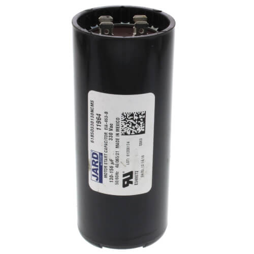 Jard 11964 capacitor - front view (Voltage: 330v; MFD: 130-156)