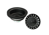 Keeney K5414BLK 4.5-in Black Plastic Rust-Resistant Kitchen Sink Strainer with Lock Mount and Basket