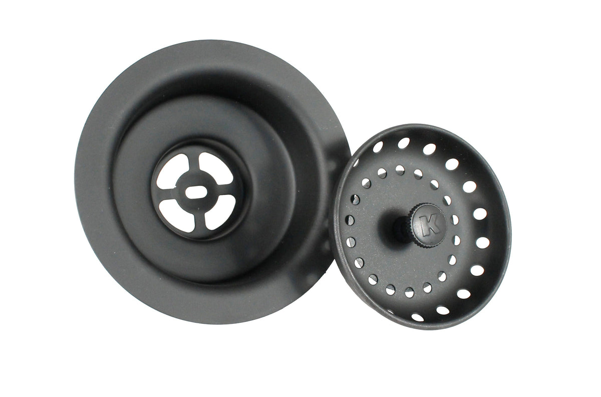 Keeney K5414BLK 4.5-in Black Plastic Rust-Resistant Kitchen Sink Strainer with Lock Mount and Basket