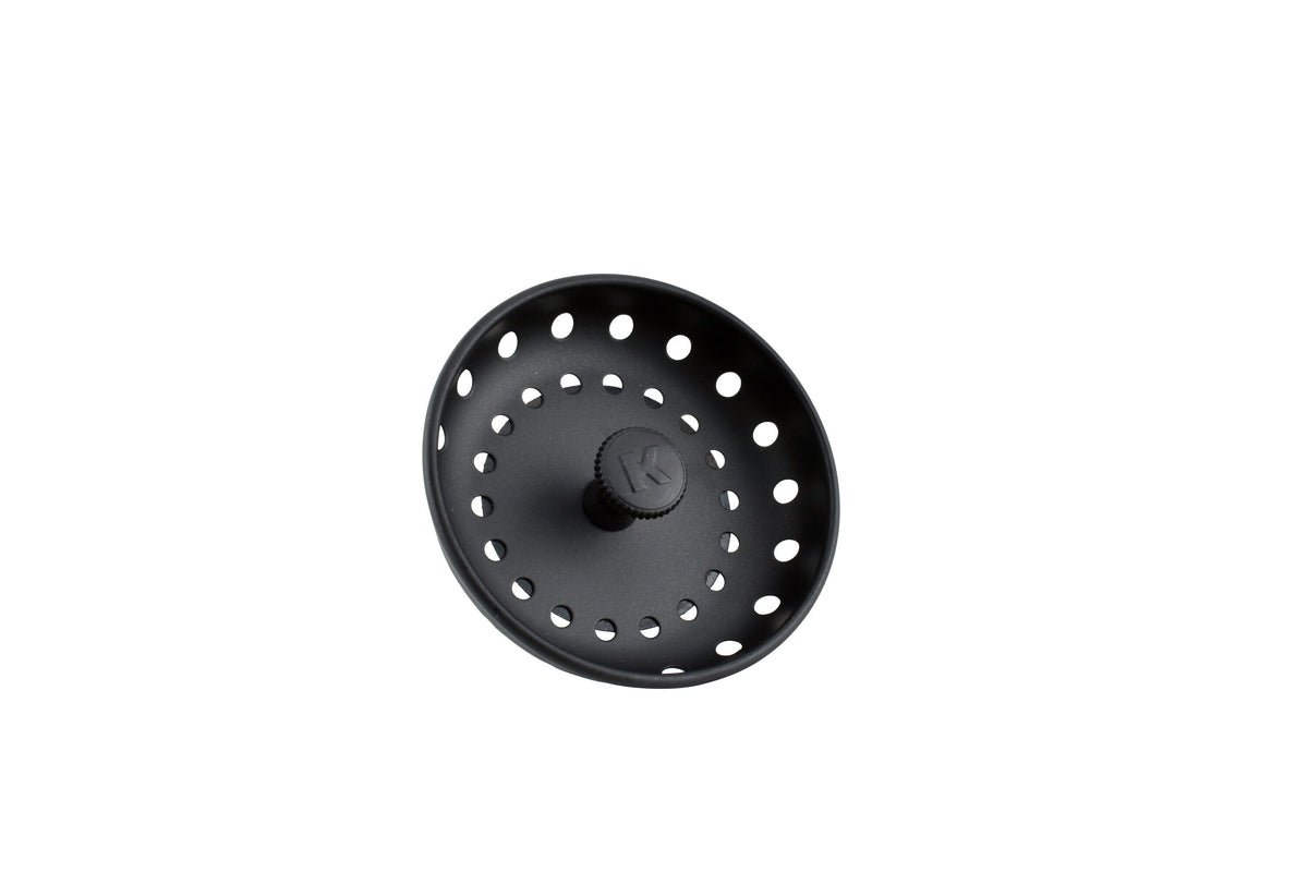 Keeney K5414BLK 4.5-in Black Plastic Rust-Resistant Kitchen Sink Strainer with Lock Mount and Basket