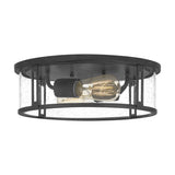 Quoizel Harbor 12.91-in Matte Black Transitional Incandescent Flush Mount Light