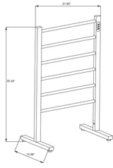 ANZZI Polished Chrome Plug-In Freestanding Towel Warmer, 21.85 x 13.98 x 35.24 in, Kiln Series 6-Bar
