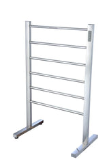 ANZZI Polished Chrome Plug-In Freestanding Towel Warmer, 21.85 x 13.98 x 35.24 in, Kiln Series 6-Bar