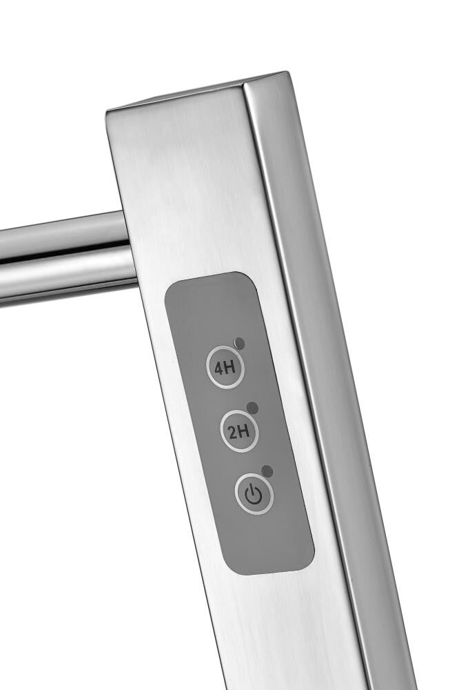 ANZZI Polished Chrome Plug-In Freestanding Towel Warmer, 21.85 x 13.98 x 35.24 in, Kiln Series 6-Bar