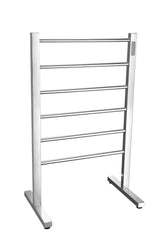 ANZZI Polished Chrome Plug-In Freestanding Towel Warmer, 21.85 x 13.98 x 35.24 in, Kiln Series 6-Bar