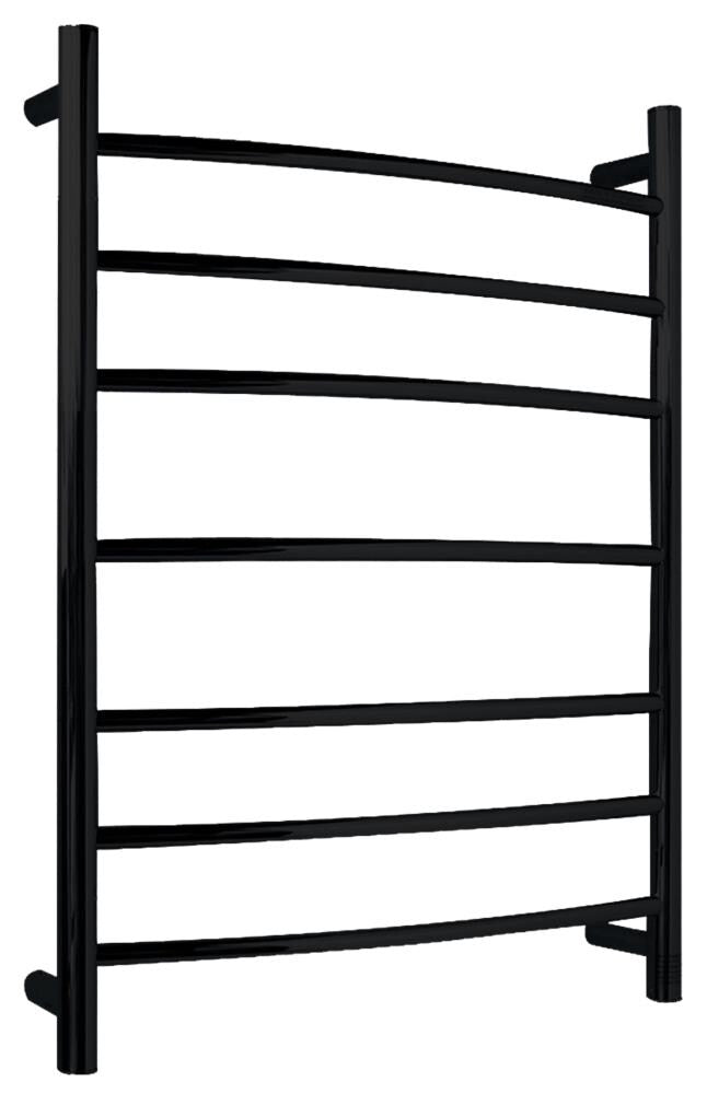 ANZZI Gown 7-Bar Matte Black Plug-In Wall-Mount Towel Warmer, 23.6 in W x 31.5 in H