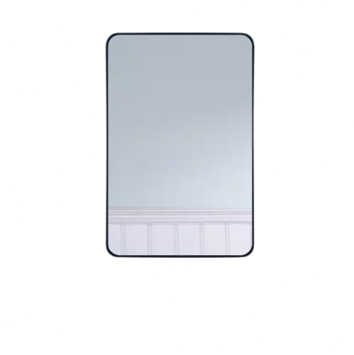 BELLA 24 in. W x 36 in. H Rectangular Aluminum Framed Wall-Mounted Bathroom Vanity Mirror in Matte Black