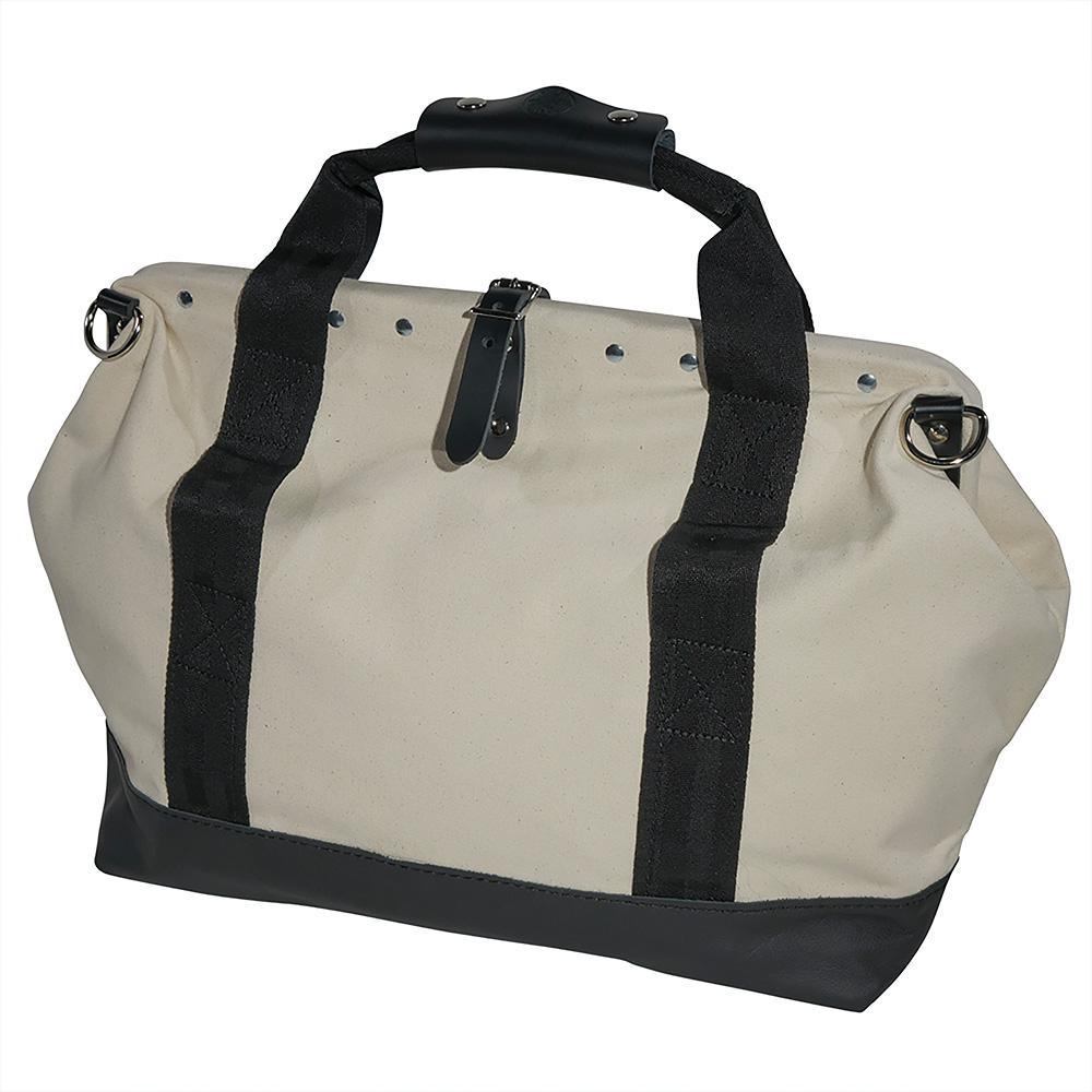Tool Bag, Canvas with Leather Bottom, 11 Pockets, 18-Inch - Super Arbor