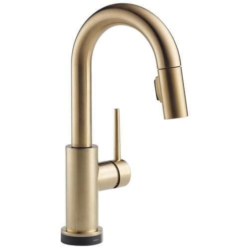 Delta Trinsic Touch2O Champagne Bronze 1-Handle Deck-Mount Pull-Down Touch Kitchen Faucet