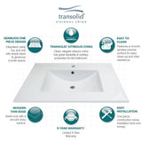 Juliette 49 in. W x 22 in. D Vitreous China Vanity Top in White with Single Faucet Hole - Super Arbor