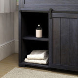 Style Selections Morriston 60-in Distressed Java Double Sink Bathroom Vanity with White Engineered Stone Top
